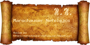 Marschauser Nefelejcs névjegykártya